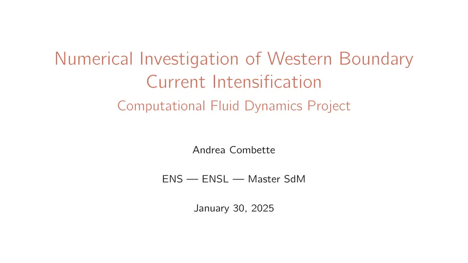 Numerical Investigation of Western Boundary Current Intensification